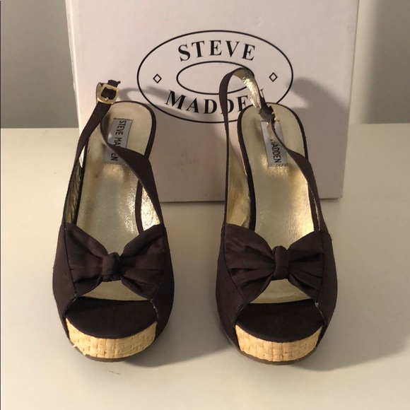Steve Madden Cerona Brown Wedge Women Size 9.5 - Picture 2 of 7